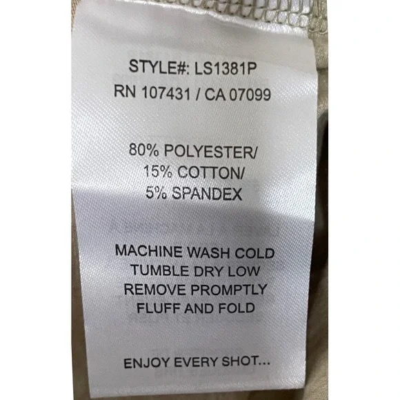 Linksoul Lux-Lite Polo Mens S Tan Palm Tree Performance Golf Shirt LS1381P NWT - Picture 6 of 9